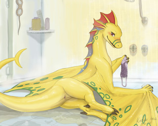 anus blush brown_eyes detailed_background eyewear female feral fin genitals goggles looking_at_viewer membrane_(anatomy) membranous_wings shower smile smooth_skin solo spines tail tail_anus thick_tail vulva water wings yellow_body yellow_skin conditional_dnp kodardragon angels_with_scaly_wings european_mythology mythology adine_(angels_with_scaly_wings) dragon mythological_creature mythological_scalie scalie western_dragon wyvern 2017 5:4 digital_media_(artwork) hi_res