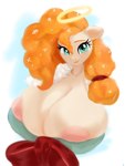 anthro areola big_breasts breasts christmas_clothing clothing female holidays puffy_areola smile solo dulldi christmas friendship_is_magic hasbro my_little_pony pear_butter_(mlp) equid equine horse mammal pony 3:4 absurd_res hi_res