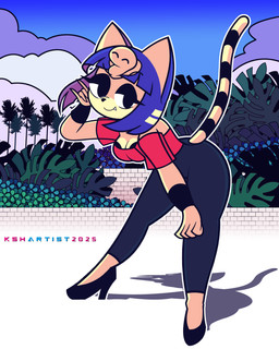 anthro bottomwear clothing female footwear high_heels pants shoes solo tail yoga_pants kshartist animal_crossing nintendo ankha_(animal_crossing) felid feline mammal 4:5 absurd_res hi_res