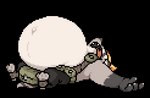 animated anthro badger belly belly_squish big_belly curling_toes digital_media_(artwork) dungeons_of_aether feet hoodah loop low_res male mammal mustelid musteline pawpads short_playtime solo sprite_animation sprite_art squish third-party_edit vore