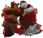 anthro crossed_arms duo fur hair male kuma crashb bear bovid bovine canid canine cattle felid hybrid lion mammal pantherine 2013