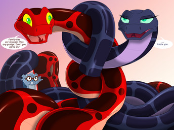 angry coiling female group grumpy male smile speech_bubble text toony trio vector vector_art culu-bluebeaver happy_tree_friends anaconda beaver boa_(snake) boinae mammal reptile rodent scalie snake absurd_res digital_drawing_(artwork) digital_media_(artwork) english_text hi_res
