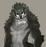 anthro fur grey_body grey_fur male multicolored_body multicolored_fur muscular muscular_anthro muscular_male pubes solo two_tone_body two_tone_fur white_body white_fur white_pubes whatslifeok mythology nintendo the_legend_of_zelda link_(wolf_form) canid canine mammal mythological_canine mythological_creature werecanid werecanine werecreature werewolf 2024 colored hi_res