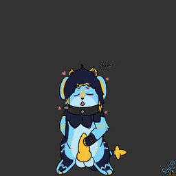 anthro anthrofied bodily_fluids feral genital_fluids leaking_precum male masturbation moan precum solo standing shojupon nintendo pokemon shoju_(shojupon) generation_4_pokemon luxray pokemon_(species) 1:1