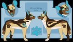 2016 african_wild_dog aliasing ambiguous_gender blue_background blue_collar blue_inner_ear blue_markings blue_nose blue_tail_tip blue_text blue_tongue brown_body brown_fur canid canine collar digital_drawing_(artwork) digital_media_(artwork) digitigrade dipstick_tail english_text feral flat_colors footprint fur green_eyes handwritten_text mammal markings microsoft_paint_(artwork) model_sheet open_mouth open_smile pawprint paws sebdoggo simple_background smile snout solo standing tail tail_markings tan_body tan_fur teeth text tongue