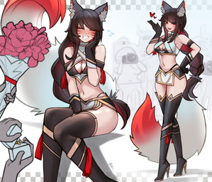 ambiguous_gender black_clothing black_hair black_legwear black_thigh_boots black_thigh_highs black_thong black_underwear blush boots breasts camera clothed clothed_female clothed_humanoid clothing digit_ring female female_focus fluffy fluffy_tail footwear fox_ears fox_tail gloves group hair handwear heart_symbol high_heeled_boots high_heels jewelry legwear long_hair looking_at_viewer markings red_eyes red_tail ring shoes sitting skimpy solo_focus tail thigh_boots thigh_highs thong underwear wedding_ring whisker_markings ehrrr league_of_legends riot_games tencent ahri_(lol) animal_humanoid canid canid_humanoid canine canine_humanoid fox_humanoid humanoid mammal mammal_humanoid absurd_res hi_res