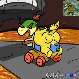 anthro anus balls butt butt_slap driving genitals kart male penis presenting presenting_hindquarters shota slap smack smacking_ass solo spanking teasing teasing_viewer teasing_with_butt vehicle young young_anthro cubbycorner mario_bros mario_kart nintendo bowser_jr. dragon_koopa koopa reptile scalie thwomp turtle 1:1 absurd_res hi_res reference_image
