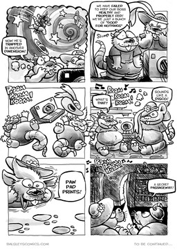 3_toes anthro big_butt bulge butt camera clothing dialogue duo falling feet foot_imprint footprint footsteps hat headgear headwear imprint male musical_note musical_symbol overweight overweight_male paw_imprint pawprint sitting spiral star_symbol symbol text toes trail worried jwbalsley boss_rat chester_the_rat stinky_the_rat mammal murid murine rat rodent 2026 comic english_text hi_res monochrome