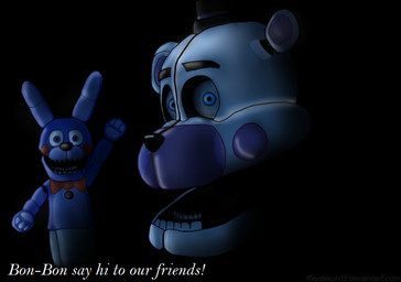 duo machine puppet paviblack05 five_nights_at_freddy's scottgames sister_location funtime_freddy_(fnafsl) puppet_bonnie_(fnafsl) animatronic bear lagomorph leporid mammal rabbit robot digital_media_(artwork)