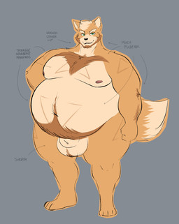 aged_up animal_genitalia balls beard belly belly_hair big_balls big_belly big_sheath body_hair brown_hair chest_hair dipstick_tail facial_hair fur genitals green_eyes grey_background hair male markings mature_male moobs musclegut muscular nipples nude orange_body orange_fur overweight overweight_male penis sheath simple_background solo tail tail_markings tan_body tan_fur marcyyorsa nintendo star_fox fox_mccloud canid canine fox mammal hi_res