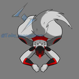 anthro ass_up big_butt blep butt cybernetics huge_butt hyper hyper_butt machine male solo tail tongue tongue_out wide_hips toby_mongobery fan_character cyborg protogen 1:1 absurd_res hi_res