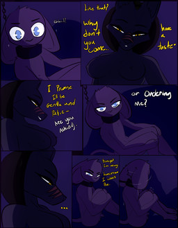 age_difference anthro blue_eyes blush blush_lines bodily_fluids breasts coercion collar collar_only crying dialogue duo facial_scar female flaccid floppy_ears forced_bondage genitals imminent_rape imminent_sex larger_female light looking_at_another lop_ears male male/female moonlight nude nude_female nude_male older_female penis predator/prey scar size_difference snout tears text threatening yellow_eyes privvys-art keta_(privvy) miguel_(privvy) canid canine fox mammal mouse murid murine red_fox rodent silver_fox true_fox absurd_res comic english_text hi_res