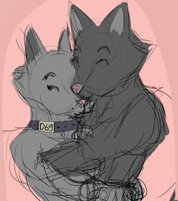 2014 animal_ears anthro canine collar colored couple dominion69 eyes_closed female fur grey_fur holding male mammal sketch smile snout were werewolf
Rating: Safe
Score: 4
User: Dominion69
Date: March 18, 2014