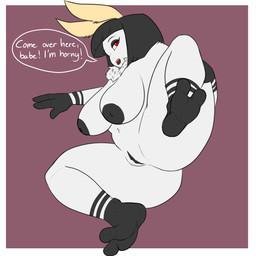 antennae_(anatomy) anthro big_breasts breasts butt female fur genitals hair looking_at_viewer nipples nude ruth_blackwell simple_background solo text vulva blackbetty ruth_(tango's_family) arthropod insect lepidopteran moth 1:1 absurd_res english_text hi_res