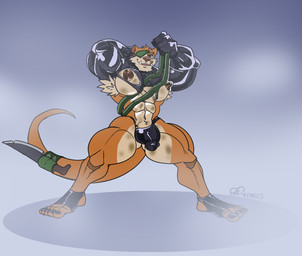 abs anthro armpit_hair armwear balls big_muscles big_pecs blue_eyes body_hair bulge clothed clothing eye_patch eyewear fangs flexing fog footwear fur genitals knife latex latex_armwear latex_clothing latex_footwear latex_socks latex_thong latex_underwear licking licking_lips light_body light_fur long_tail looking_at_viewer male manly muscular muscular_anthro muscular_arms muscular_male muscular_thighs nipples orange_body orange_fur partially_clothed pecs penis pose skimpy small_waist smile smiling_at_viewer socks solo standing tail teeth thong tongue tongue_out underwear rxq blue_sky_studios ice_age_(series) buck_(ice_age) mammal mustelid musteline true_musteline weasel 2023 dated hi_res pinup signature