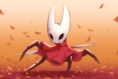 black_body black_exoskeleton black_legs cloak clothed clothing exoskeleton feral hornet's_needle monotone_cloak quadruped red_cloak red_clothing solo white_body white_head reyniki hollow_knight:_silksong hollow_knight_(franchise) team_cherry hornet_(hollow_knight) arthropod 2025 3:2 full-length_portrait hi_res portrait