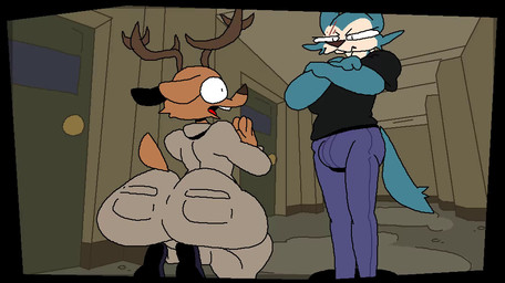 4_fingers accessory after_sex anal anal_penetration anthro antler_grab antlers begging big_breasts big_bulge big_butt black_clothing black_eyes black_shirt black_t-shirt black_topwear blue_body blue_fur blush blush_lines bottom_heavy bottomless bottomless_anthro bottomless_male bottomwear breasts brown_body brown_fur bubble_butt bulge business_suit butt cleavage clothed clothing convenient_censorship crossed_arms denim denim_bottomwear denim_clothing dialogue femboy fingers from_behind_position fur group gun holding_gun holding_object holding_ranged_weapon holding_weapon horn huge_breasts huge_butt huge_hips humor jeans kneeling light_body light_fur long_ears male male/male male_penetrated male_penetrating male_penetrating_male multicolored_body multicolored_fur necktie pants penetration penile penile_penetration penis_in_ass ranged_weapon sex sharp_teeth shirt short_tail snout standing_doggystyle suit t-shirt tail teeth tongue tongue_out topwear two_tone_body two_tone_fur weapon white_body white_fur wide_hipped_anthro wide_hipped_male wide_hips sound_warning superiorfox beastars haru_(beastars) legoshi_(beastars) louis_(beastars) sebun_(beastars) bovid canid canine canis caprine cervine deer domestic_rabbit domestic_sheep dwarf_rabbit lagomorph leporid mammal merino_sheep netherland_dwarf_rabbit oryctolagus rabbit red_deer sheep wolf 2d_animation animated hi_res short_playtime sound video