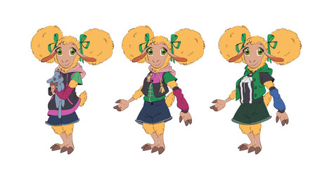 2_toes accessory anthro arm_warmers armwear barefoot bottomwear cat_smile clothing cloven_hooves collared_shirt dress_shirt feet female fingers floppy_ears fur green_eyes hair hair_accessory hair_ribbon hoodie hooved_fingers hooved_plantigrade hooved_toes hooves horizontal_pupils hug hugging_object hugging_plushie looking_at_viewer pink_body pink_skin plantigrade plushie pupils ribbons shirt shorts simple_background smile solo tied_hair toes topwear twintails_(hairstyle) vest wool_(fur) yellow_body yellow_fur ruffu pepper_in_the_sandbox merina_(ruffu) bovid caprine domestic_sheep mammal merino_sheep sheep 16:9 digital_drawing_(artwork) digital_media_(artwork) widescreen