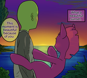beach bestiality blush broken_horn clothing cloud detailed_background dialogue duo evening female female_on_human feral fur green_body green_skin hair holding_clothing holding_object holding_shirt holding_topwear horn human_on_feral humor interspecies male male/female male_on_feral plant purple_body purple_fur purple_hair raised_hips sea seaside shirt shrub sunset text toony topwear tree twilight water happy_harvey friendship_is_magic hasbro my_little_pony my_little_pony:_the_movie_(2017) mythology anon tempest_shadow_(mlp) equid equine horse human mammal mythological_creature mythological_equine pony unicorn english_text