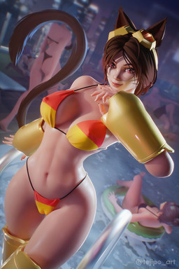 animal_ears bikini blurred_background blush body_blush boots bra brown_tail butt camel_toe cat_tail city clothed clothing crossed_legs eyewear eyewear_on_head female floating footwear goggles goggles_on_head group hair looking_at_viewer lying male navel night on_back party pink_body pink_skin pool_float red_eyes shoes short_hair skimpy smile solo_focus swimming_pool swimwear tail two-piece_swimsuit underwear walking water yellow_boots yellow_clothing yellow_eyewear yellow_footwear yellow_goggles tejipo_art gameoverse glitch_productions kit_bodega animal_humanoid felid felid_humanoid feline feline_humanoid human humanoid mammal mammal_humanoid 2026 3d_(artwork) blender_(artwork) digital_media_(artwork) hi_res