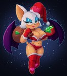 anthro bat_wings big_breasts bikini breasts christmas_clothing christmas_headwear clothing female hat headgear headwear holidays legwear membrane_(anatomy) membranous_wings navel navel_piercing piercing santa_hat short_stack sky smile smirk solo star starry_sky swimwear thigh_highs two-piece_swimsuit wings axel_hell christmas sega sonic_the_hedgehog_(series) rouge_the_bat bat mammal absurd_res hi_res