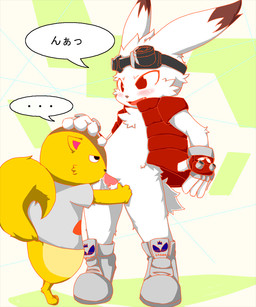 anthro blush duo eyewear fellatio gay goggles hand_on_head kemono lagomorph male mammal open_mouth oral oral_sex penis rabbit rodent sex shoes squirrel standing summer_wars tapering_penis teeth tirigami2
Rating: Explicit
Score: 2
User: terminal11
Date: March 10, 2014