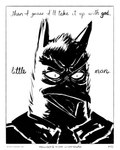 angry beak black_clothing black_coat black_topwear bold_text border clothing coat collar death_stare dialogue face_in_shadow frown male shadow simple_background solo stare topwear white_background sharkinthepark maccaw_(sharkinthepark) avian bird owl 2025 absurd_res black_and_white comic hi_res monochrome