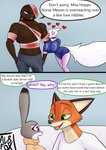 absurd_res albinefox albino anthro bandage big_breasts big_penis blood bodily_fluids breasts bulge canid canine clothing collar comic cuddling disney english_text fan_character female fox genitals group heart_symbol hi_res humor judy_hopps lagomorph larger_male leporid licking male mammal marshmallow_(albinefox) muscular muscular_male nick_wilde owo penis predator/prey rabbit red_fox shirt simple_background size_difference small_waist smaller_female smile text text_on_clothing text_on_collar text_on_shirt text_on_topwear thick_thighs tongue tongue_out topwear true_fox wide_hips zootopia