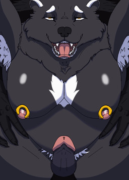 abdominal_bulge ahegao anal armpit_hair big_muscles big_pecs body_hair bouncing_pecs disembodied_hand duo fucked_silly genitals glans looking_pleasured male male/male muscular nipple_piercing nipple_ring nipples nude pecs penis piercing pubes ring_piercing sex solo_focus tongue tongue_out scratchingpost binturong mammal viverrid 2d_animation animated
