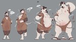 anthro base_one_layout basic_sequence belly belly_expansion belly_overhang black_hair black_nose body_size_growth clothed clothing expansion four_frame_image four_frame_sequence fur growth hair linear_sequence looking_at_viewer male moobs muscle_growth musclegut muscular nipples one_row_layout overweight overweight_anthro overweight_male size_transformation solo transformation transformation_sequence weight_gain white_body white_fur minedoo peable canid canine canis domestic_dog mammal hi_res sequence