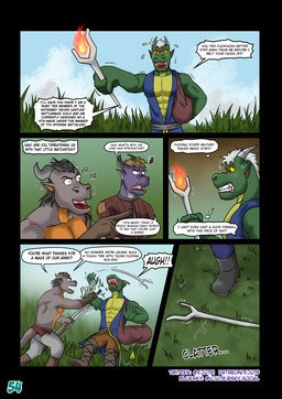 2_horns abs annoyed anthro bag boots bottomwear clenched_teeth clothed clothing cloud cloudy_sky dialogue dropping_object five_frame_image footwear gesture green_body grey_body group hair hand_gesture hilt holding_object holding_staff horn intimidation laughing_at magic_user male muscular outside page_number pants pecs pointing pointing_at_another profanity purple_body shoes sky speech_bubble staff sweatdrop_(iconography) teeth text thief thought_bubble topless trio white_hair wounded yellow_sclera vju79 mythology bob_(vju79) dragon mythological_creature mythological_scalie scalie wingless_dragon comic english_text hi_res url