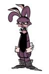 anthro bow_(feature) bow_tie bunny_costume clothed clothing costume crossdressing fake_ears fake_rabbit_ears frown ironic_fake_ears legwear machine male playboy_bunny simple_background skimpy solo stockings herny five_nights_at_freddy's scottgames bonnie_(fnaf) animatronic lagomorph leporid mammal rabbit robot