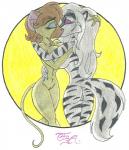 anthro betty_goldblum circle duo female female/female hi_res hybrid kissing mammal mouse murid murine pleasure_bon_bon rodent toddrogue69 traditional_media_(artwork) zig_zag