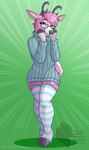 anthro clothed clothing curvy_figure eyewear femboy glasses jumper leggings legwear looking_at_viewer male simple_background solo marvelous_managerie dain_(dainthedeer) absurd_res digital_media_(artwork) hi_res tagme