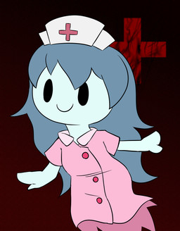 clothed clothing cross female hat headgear headwear not_furry nurse nurse_clothing nurse_hat nurse_headwear nurse_uniform red_cross smile solo uniform tatwuyan spooky's_jump_scare_mansion spooky_(sjm) humanoid spirit 2018 absurd_res hi_res