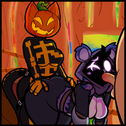 ambiguous_penetration bisexual detailed_background faceless_character faceless_male fellatio female female/female for_a_head hand_on_butt male male/female one_eye_closed oral penetration penile sex shed spitroast strapon wood heyomaerow epic_games fortnite raven_team_leader spice_(fortnite) bear felid feline human humanoid mammal 1:1 absurd_res hi_res