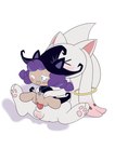 anthro clothing cookie duo feet female feral food fur hair incubator magic_user male pawpads purple_hair robe white_body white_fur witch minum cookie_run puella_magi puella_magi_madoka_magica kyubey witchberry_cookie felid feline mammal absurd_res hi_res