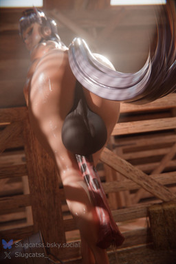 animal_genitalia animal_genitalia_on_humanoid animal_penis balls big_balls big_butt big_penis blurred_background bodily_fluids brown_penis butt crossgender dripping equine_genitalia equine_penis erection ftg_crossgender fti_crossgender genital_fluids genitals glistening glistening_body glistening_skin gynomorph hair huge_balls intersex long_penis looking_back mottled mottled_genitalia mottled_penis penis penis_tuck perineum pink_penis precum precum_drip rear_view solo stable tail text thick_thighs wet wet_body wet_skin white_hair white_tail wide_hips slugcats samzan_(modeler) cygames uma_musume_pretty_derby gold_ship_(pretty_derby) animal_humanoid equid equid_humanoid equine equine_humanoid horse_humanoid humanoid mammal mammal_humanoid 2026 3d_(artwork) digital_media_(artwork) hi_res url