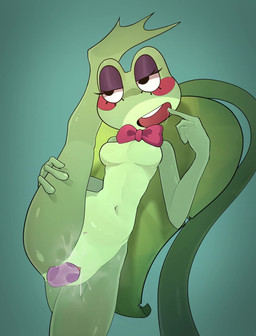 3_fingers 3_toes anthro anthro_penetrated biped black_eyes bodily_fluids bow_tie bow_tie_only breasts cum cum_in_vagina cum_inside disembodied_penis erection eyelashes featureless_breasts feet female female_anthro female_focus female_penetrated fingers flexible genital_fluids genitals green_background green_body green_skin half-closed_eyes hand_on_leg hand_on_own_leg hand_on_own_thigh hand_on_thigh looking_down looking_pleasured looking_up male male/female male_penetrating male_penetrating_female medium_breasts monotone_body monotone_skin mostly_nude mostly_nude_anthro mostly_nude_female narrowed_eyes navel non-mammal_breasts non-mammal_navel non-mammal_vulva one_leg_up open_mouth penetration penile penile_penetration penis penis_in_vagina pie_cut_eyes purple_penis raised_leg red_bow_tie red_cheeks saliva saliva_on_tongue saliva_string sex simple_background smile solo solo_focus splits spread_legs spreading standing teeth toes tongue tongue_out vaginal vaginal_penetration vein veiny_penis vertical_splits vulva sillybunny9623 glitch_productions the_amazing_digital_circus ribbit_(tadc) amphibian frog 2026 2d_animation absurd_res animated digital_media_(artwork) hi_res huge_filesize long_playtime loop motion_tweening no_sound video