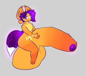 anthro balls big_balls big_ears big_penis cosmic_fur cosmic_hair cosmic_tail embarrassed ethereal_hair fluffy fluffy_chest fluffy_foreskin fluffy_penis foreskin fur fur_markings furry_foreskin furry_penis genitals glowing glowing_hair glowing_tail hair huge_balls huge_penis hyper hyper_balls hyper_genitalia hyper_penis male markings nude orange_body orange_fur orange_paws penis purple_eyes sitting sitting_on_balls solo tail quetta starset domestic_cat felid feline felis mammal hi_res