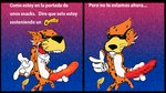 anthro censored_genitalia eyewear humor male mascot simple_background slim snacks solo sunglasses arttatoe cheetos chester_cheetah cheetah felid feline mammal 16:9 censored hi_res widescreen