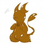 2018 3_fingers anthro biped bulge collar cometchu digital_drawing_(artwork) digital_media_(artwork) drone eyeless fingers generation_1_pokemon glistening hi_res kneeling latex male mammal mouthless nintendo nude pokemon pokemon_(species) raichu rodent simple_background solo text white_background