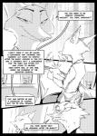 2018 anthro antlers canid canine chair clothed clothing comic deer dialogue digital_drawing_(artwork) digital_media_(artwork) disney english_text fan_character female fox furniture greyscale group hi_res holding_object horn mammal monochrome neveen_(kulkum) podium screentone sitting speech_bubble standing text thewyvernsweaver zootopia