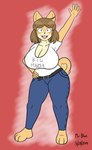 anthro big_breasts blue_bottomwear blue_clothing blue_jeans blue_pants bottomwear breasts clothing denim denim_bottomwear denim_clothing female jeans mr_blue_9020 pants solo voluptuous_female mr_blue canid canine canis domestic_dog mammal shiba_inu spitz 2019 hi_res