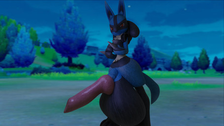 animal_genitalia animal_penis anthro balls big_balls big_penis canine_genitalia canine_penis genitals huge_balls huge_penis hyper hyper_balls hyper_genitalia hyper_penis knot male penis solo kkittynomore nintendo pokemon canid canine generation_4_pokemon lucario mammal pokemon_(species) 16:9 3d_(artwork) 4k absurd_res blender_(artwork) digital_media_(artwork) hi_res widescreen