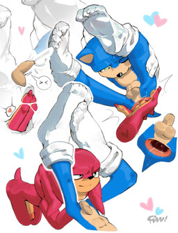 abdominal_bulge anal anal_fingering anthro anus balls bodily_fluids clothing cum duo fingering footwear footwear_only foreskin gaping gaping_anus genital_fluids genitals interspecies male male/male male_anthro mostly_nude penis socks socks_only fizzthetiger sega sonic_the_hedgehog_(film) sonic_the_hedgehog_(series) knuckles_the_echidna sonic_the_hedgehog echidna eulipotyphlan hedgehog mammal monotreme hi_res