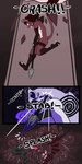 1:2 anthro blood bodily_fluids canid canine chastity_cage chastity_device comic daisy_(tatsuchan18) fox gore hi_res lagomorph leporid male mammal melee_weapon polearm rabbit reptile scalie snake spear stab tatsuchan18 water weapon