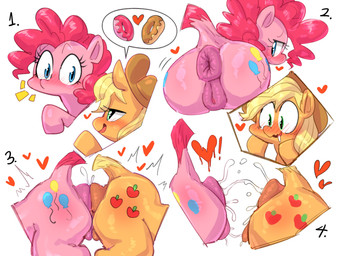 anal anal_fluids anal_kiss anal_squirt animal_genitalia animal_vulva anus blush bodily_fluids butt censor_bar dessert doughnut duo equine_genitalia equine_vulva female female/female feral feral_on_feral food genital_fluids genitals heart_symbol ineffective_censorship pastry puffy_anus sex tail tribadism vaginal vaginal_fluids vulva hanuvo friendship_is_magic hasbro my_little_pony applejack_(mlp) pinkie_pie_(mlp) equid equine mammal 4:3 censored