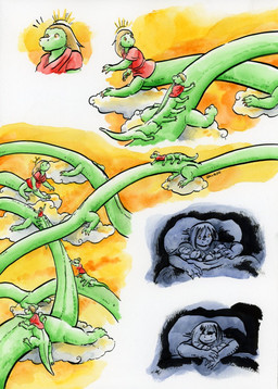 10_legs 3_toes 4_fingers 6_legs alternate_form back_groove big_hands blonde_hair bottomless claws clothed clothing cloud coiling dark_room day dot_eyes dream earless eye_contact eyes_closed feet female fingers furniture green_body group hair hands_together happy hug hugging_another inside long_body looking_aside looking_at_another looking_back looking_down lying male multi_leg multi_limb night on_another on_front on_hind_legs open_mouth orange_eyes orange_sky outside pillow plantigrade quadruped radial_lines red_clothing red_shirt red_t-shirt red_topwear serpentine shirt short_hair short_tail side_view simple_background simple_eyes sitting sky sleeping smile snout sprawling_gait standing surprised t-shirt tail tan_claws tapering_tail text thick_tail toes topwear white_background young cervelet crystal_(growing_troubles) kazuli_(growing_troubles) liz_(growing_troubles) miles_(growing_troubles) zillie_(growing_troubles) lizard lizard_taur long_taur reptile reptile_taur scalie scalie_taur taur 2022 comic handwritten_text multiple_scenes painting_(artwork) shaded signature traditional_media_(artwork) traditional_painting_(artwork) traditional_watercolor_(artwork) watercolor_(artwork) brother_(lore) brother_and_sister_(lore) daughter_(lore) mother_(lore) mother_and_child_(lore) mother_and_daughter_(lore) mother_and_son_(lore) parent_(lore) parent_and_child_(lore) parent_and_daughter_(lore) parent_and_son_(lore) sibling_(lore) sister_(lore) son_(lore)