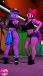 anthro big_breasts breasts clothed clothing duo female nightclub tail wickedcake friendship_is_magic hasbro my_little_pony azure_velour_(mlp) pacific_glow_(mlp) equid equine horse mammal pony 3d_(artwork) 4k 9:16 absurd_res digital_media_(artwork) hi_res source_filmmaker_(artwork)